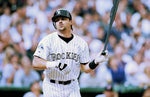 LARRY WALKER Signed Colorado Rockies Helmet
